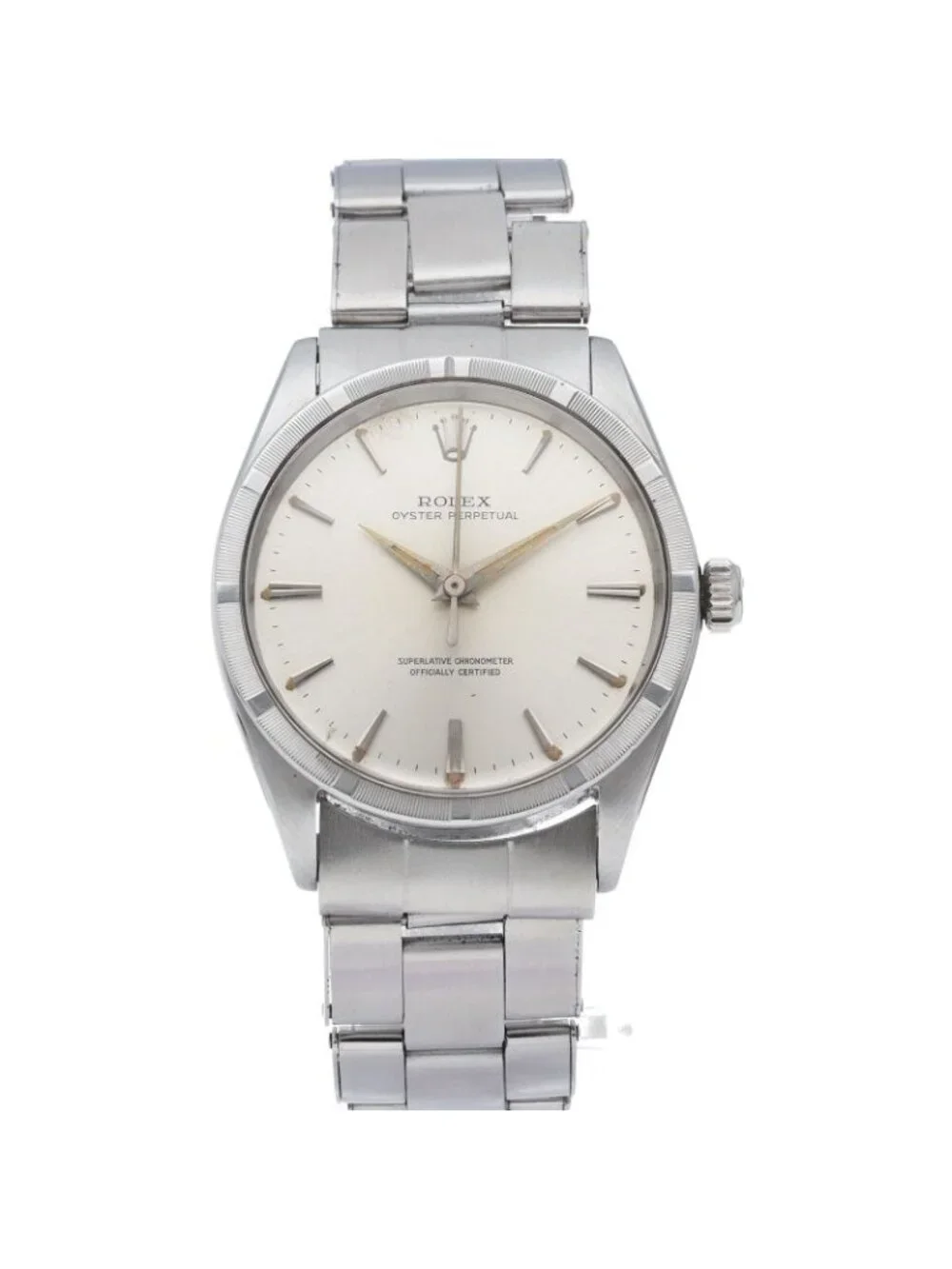 Rolex Oyster Perpetual Watch Antique SS Silver Polished